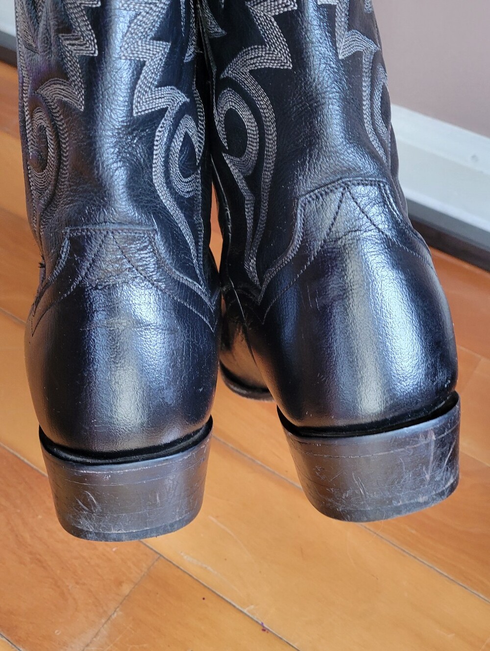Vintage Dan Post Black Teju Lizard Men 8.5 D Cowboy Western Boots MEX MADE #2110 - Picture 5 of 15